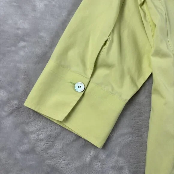Foxcroft Dress Shirt 3/4 Sleeve Button Up Sz 14 Yellow Cotton Office Casual Top - Picture 6 of 13